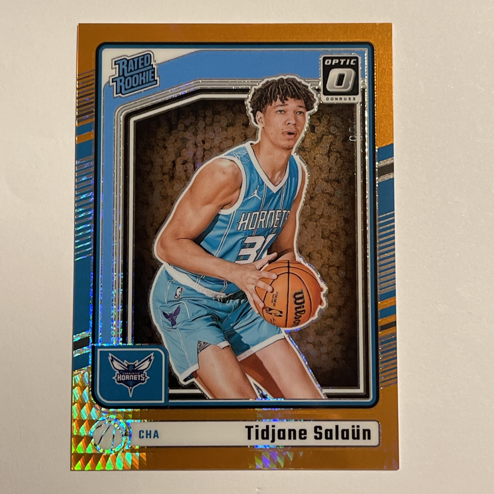 2024-25 Panini Optic Tidjane Salaun Orange Hyper RC 20/299 #286 Rated Rookie