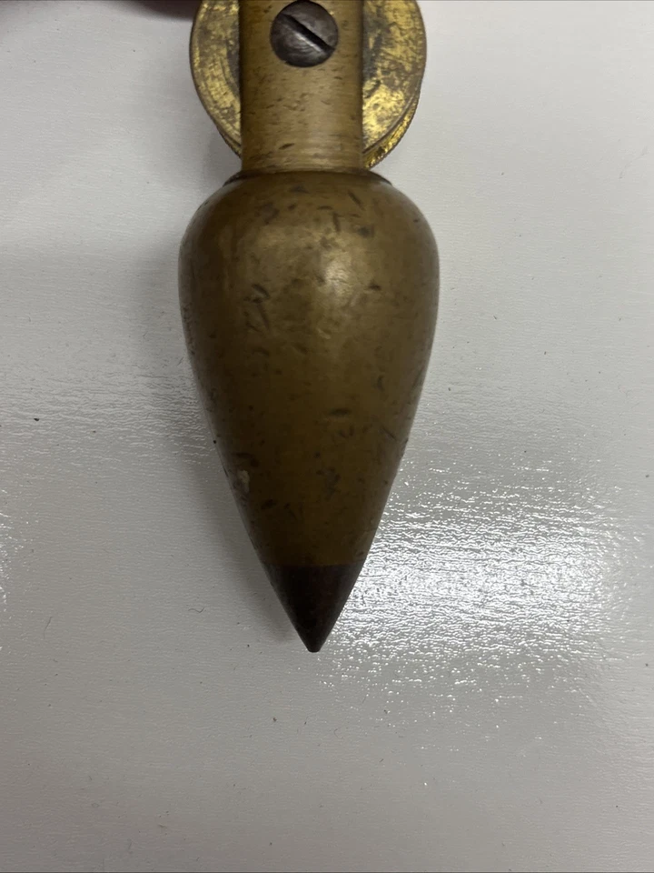 Plomada antigua con carrete sin marca/sin marcas Foto 3 de 4