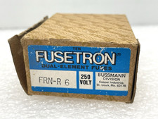 NEW BOX OF 10 BUSS FUSETRON FRN-R 6 DUAL ELEMENT FUSES 250V 6 AMP TIME DELAY