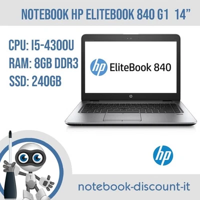 HP EliteBook 840 G1 · i5-4300U · 8GB · 240GB
