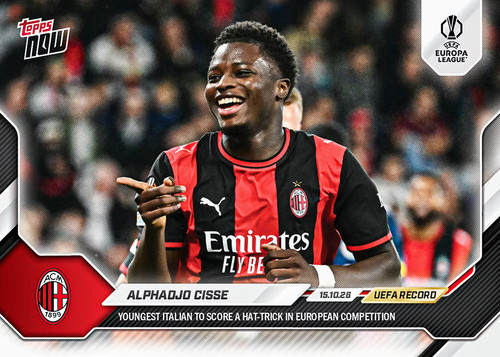 Image via eBay listing Alphadjo Cisse - 2026-27 UEL Topps NOW® - Card 6