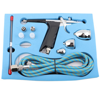 3 Cups Multi Purpose Gravity Spray Gun Trigger Airbrush Set 166 AK SET