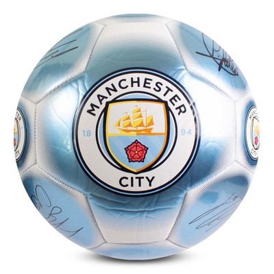 Offiziell lizenzierter Classic Signature Fußball, Metallic, Größe 5, Man City...
