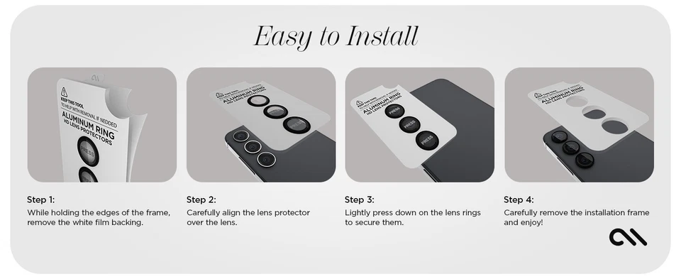 Case-Mate Samsung Galaxy S24 Camera Lens Protector w/Black Aluminum Rings - Image 2 of 2