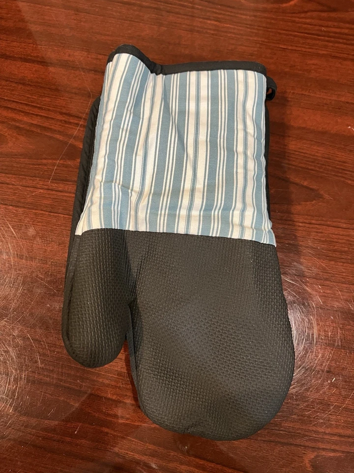 Juego de Guante y Bache para Horno, Rayas Azules Nuevo con Etiquetas Foto 3 de 4
