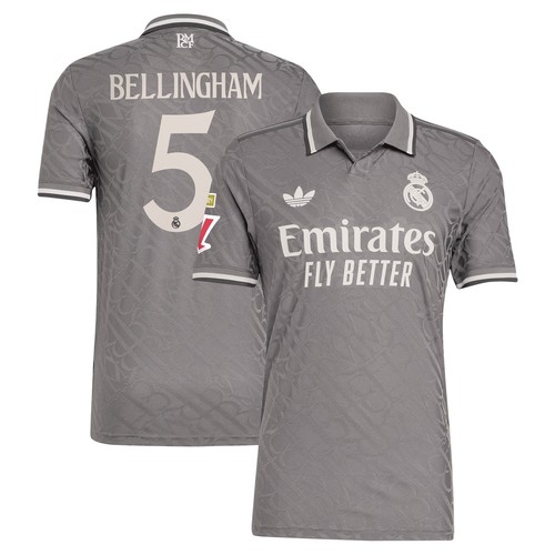 Men's adidas Originals Jude Bellingham Charcoal Real Madrid 2024/25 Third