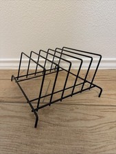 Black Metal Wire Incline Desktop File Sorter 5 Slot Organizer Office EUC