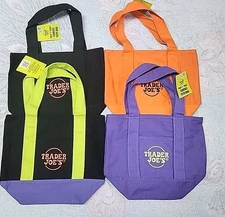 New Trader Joe's Halloween Mini Canvas Tote Bag - Set Of 4 -  Ready To Ship!