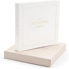 Elegant Wedding Planner Book and Organizer for Brides and Grooms (White)