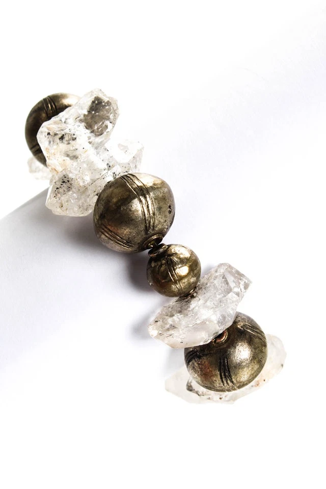 The Woods Womens Silver Tone Diamond Accent Rock Crystal / Bead Skull Charm Brac - Image 2 of 3