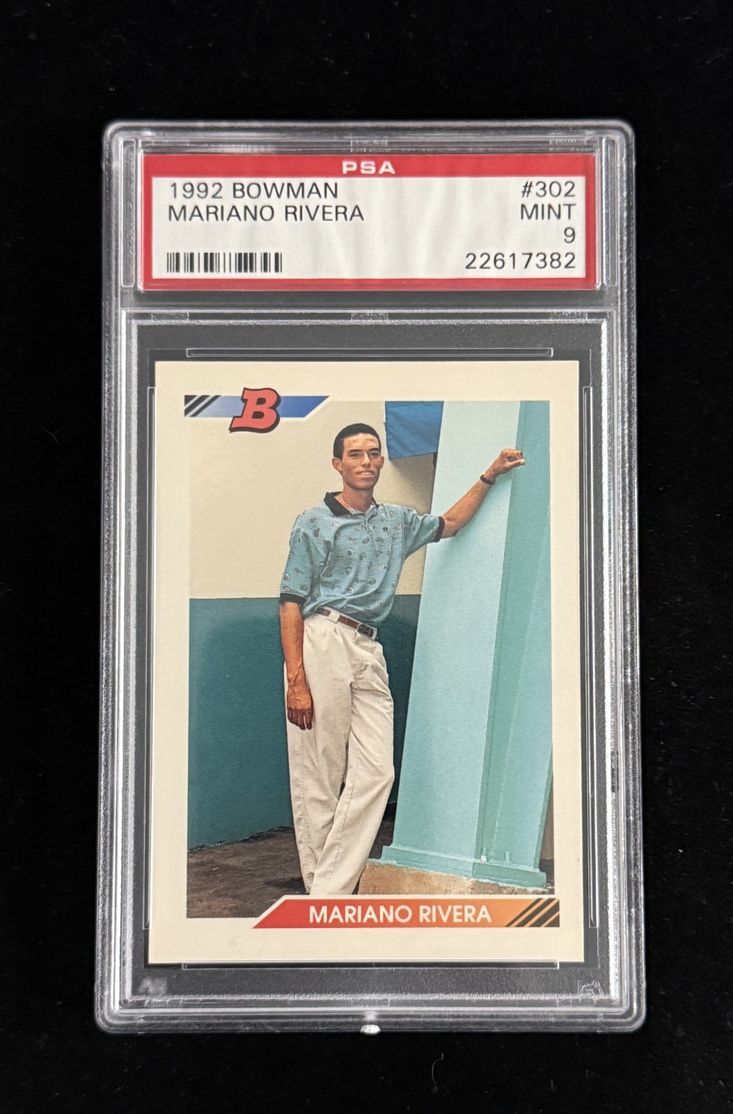 1992 Bowman #302 MARIANO RIVERA Rookie PSA 9 New York Yankees HOF
