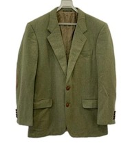 Corneliani Green Tweed Blazer Sport Coat Wool Cashmere Elbow Patches 42 R rm