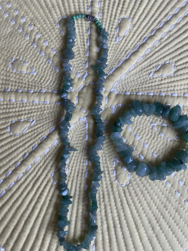 Nephrite Jade Stone Set ( Necklace, Bracelet)