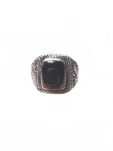 Bali sterling silver ring in black onyx artisan crafted from size 6