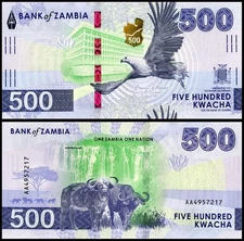 Zambia 500 Kwacha, 2024, P-67, UNC