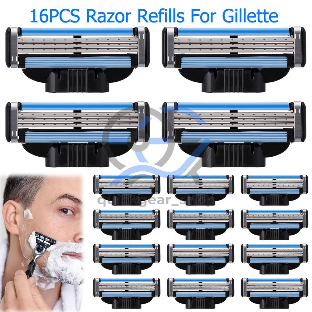 16PCS MACH 3 Men's Razor Blades Refill Replacement Comfortable Shave Trimmer US