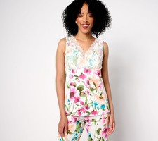 Breezies Lounge Lace Camisole with Built-in Bra ST. Tropez 3X New