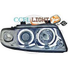 PAIRE DE FEUX AVANT ANGEL EYES CCFL CHROME H1/H1 AUDI A4 8D 1995-1998