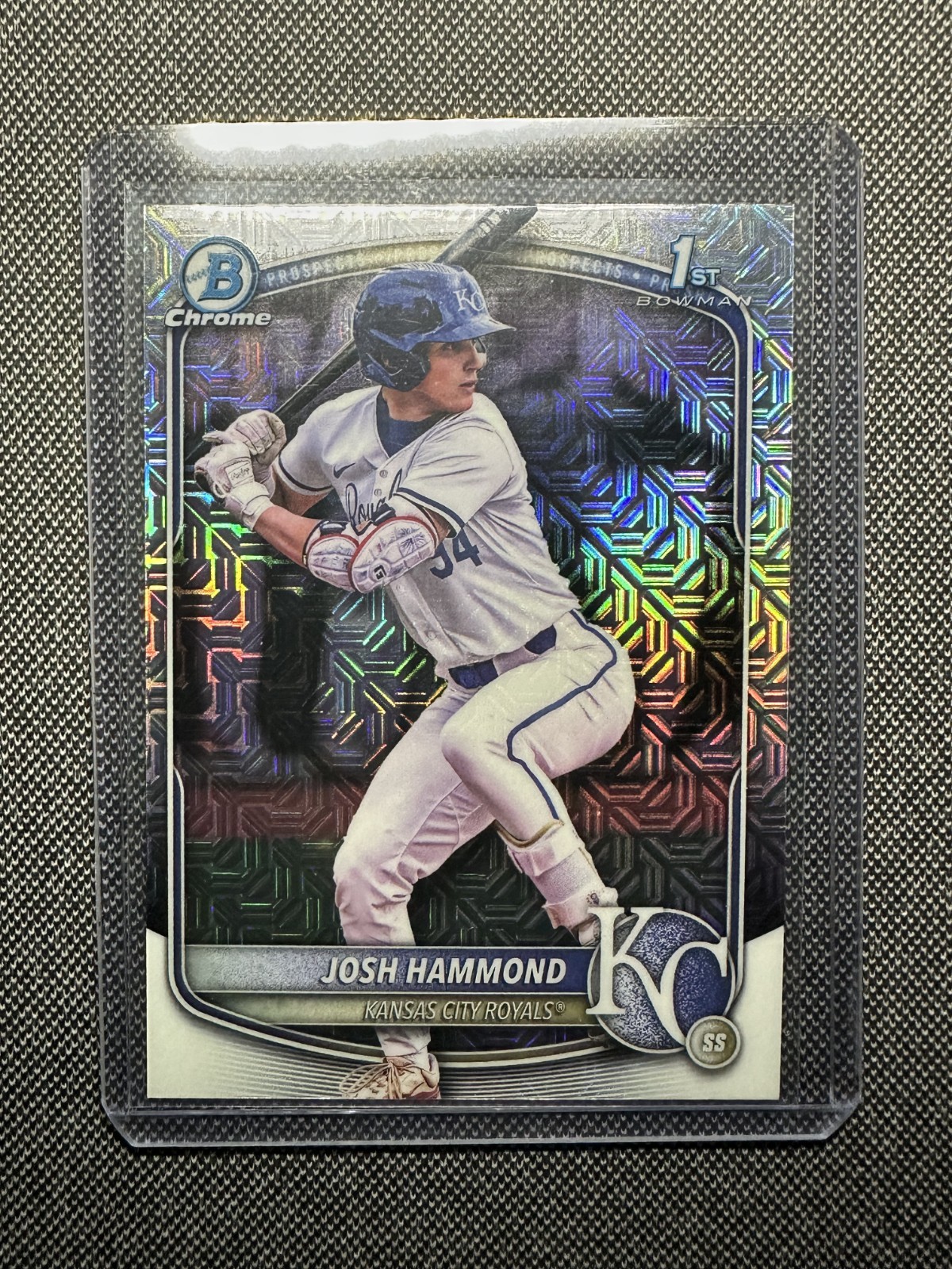 Josh Hammond 2025 Bowman Draft #BDC185 Chrome 1st Prospect Lazer Refactor Royals