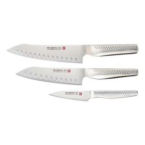Global Ni 3 Ensemble de couteaux à pièces - Paré & Légumes & Cuisiniers 3pc