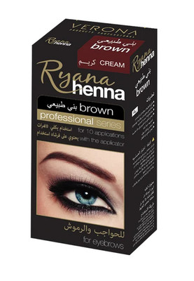 VERONA RYANA HENNA CREME FÜR AUGENBRAUEN SET SCHWARZ BRAUN LANGANHALTEND - 15g