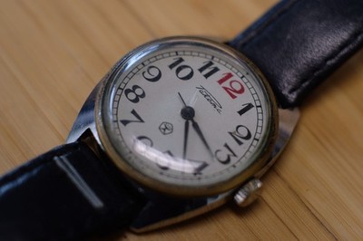 Raketa Big Zero Red 12   Cal. 2609.НА 19J Manual-Wind, 1980s Soviet USSR
