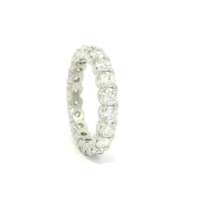 Klassischer Platin 2 kt Rundschliff Diamant Hochzeit Stapel Ewigkeit Bandring