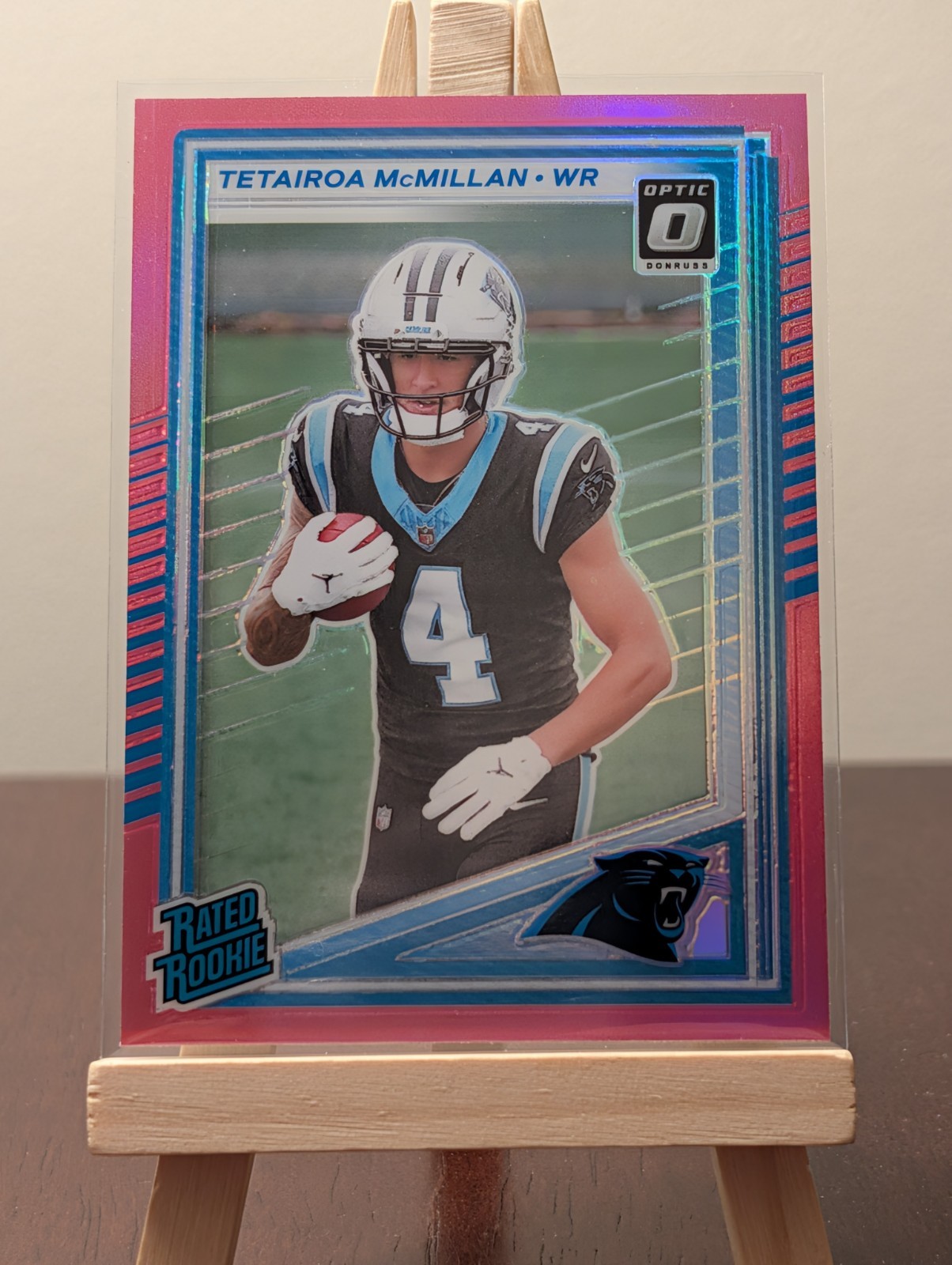 2025 Donruss Tetairoa McMillan Rated Rookie Pink Optic Preview RC #314 Panthers