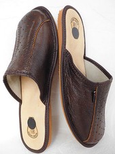 Slippers-slippers-mules size 43, real leather, comfortable, Brown