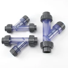Inline PVC Y Filter Strainer 20/25/32/40/50mm Clear Body Transparent DN15-DN50