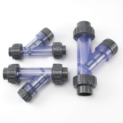 Inline PVC Y Filter Strainer 20/25/32/40/50mm Clear Body Transparent DN15-DN50