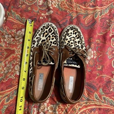 Mocassins Sperry Top-Sider – Taille 7 US Femme – Cuir Imprimé Léopard – Occasion