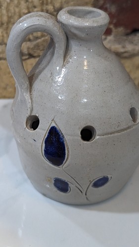 3 Similar Salt Glazed Pottery Vase 3.5", Candle Holder 4", Jar 3.5" - Picture 6 of 11