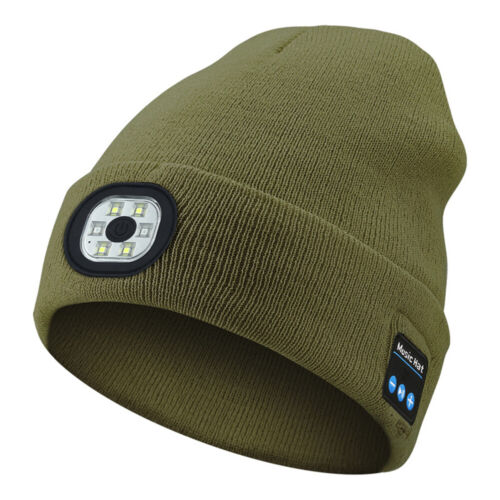 Bluetooth-kompatible Beanie mit LED-Licht musikalische Strickmütze mit Kopfhörer - Bild 22 von 30