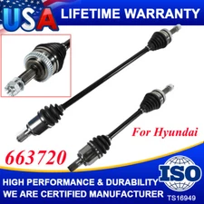 2x Front CV Axle Shaft For Hyundai Sonata L4 2.4L GAS 2011 - 2014 66-3720 US