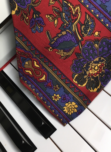 GAP / Brilliant Technicolor & Flamboyant Floral Fantasy Silk Stripe Necktie - Picture 6 of 8
