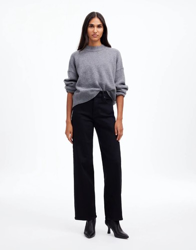 MADEWELL NWT Petite Perfect Vintage Wide Leg Black Rinse Jean Jeans NM802 24P