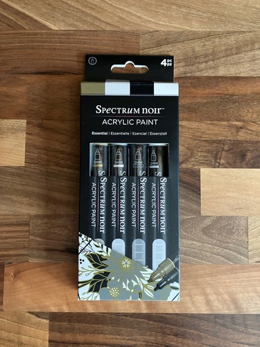 Spectrum Noir Acrylic Paint Marker Set Pack Of 4 Essential Metallic Gold Silver - Picture 1 of 3