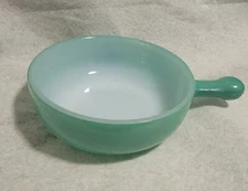 Vintage Glasbake Chili/Cereal/Soup Bowl w/ Handle Green #J2057-13