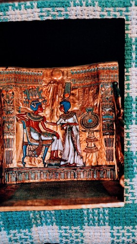 VINTAGE POST CARD EGYPTIAN MUSEUM CAIRO EGYPT KING TUT THE THRONE. - Picture 3 of 11