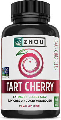 Zhou Tart Cherry Extract with Celery Seed | Advanced Uric Acid Cleanse for Joint