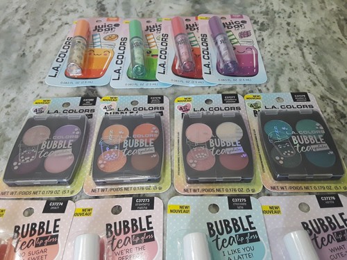 L.A. Colors Set Of 12 Pieces Bubble Tea Lip gloss & Eyeshadow Complete Set! - Picture 6 of 14