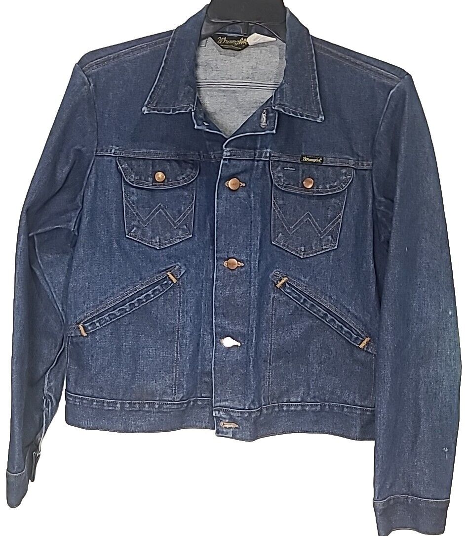 Wrangler Denim Jacket 1970s Blue Size 42 Made In USA 74126PW Wrangler Denim Jacket 1970s Blue Size 42 Made In USA 74126PW