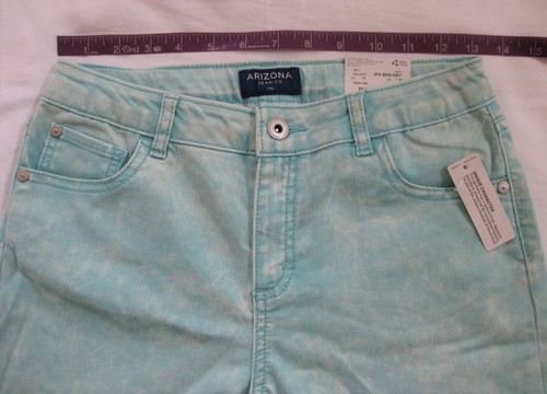 NEW Girl's Arizona Midi Shorts Mint Green Aqua Cut Off Size 5 or 16 Adj Waist - Picture 18 of 23