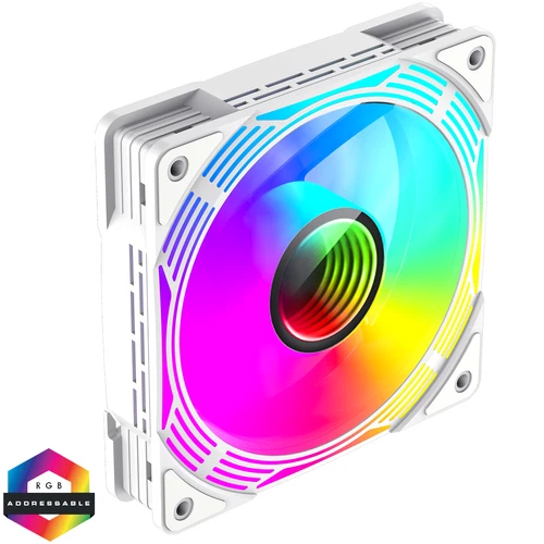 GameMax FN12A-C8I-R 120mm Infinity ARGB LED White 4-Pin PWM Reversible PC Fan