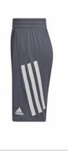 Adidas Boys 8-20 Elastic Waistband Bold 3S Short Dk Gray L 14/16
