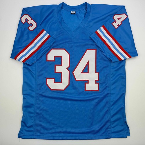 Autographed/Signed EARL CAMPBELL HOF 91 Houston Blue Jersey Beckett BAS COA - Picture 4 of 4