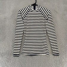 J. Crew Rash Guard Womens XS Striped UPF 50 Long Sleeve Surf Beach Blue White