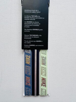 NIKE 3-Pack Metallic Headbands Grey / Navy / Green | eBay display picture 1