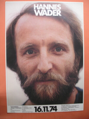Tour Concert Poster Konzertplakat : Hannes Wader 1974 like new